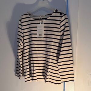 Sézane Striped Long Sleeve Top